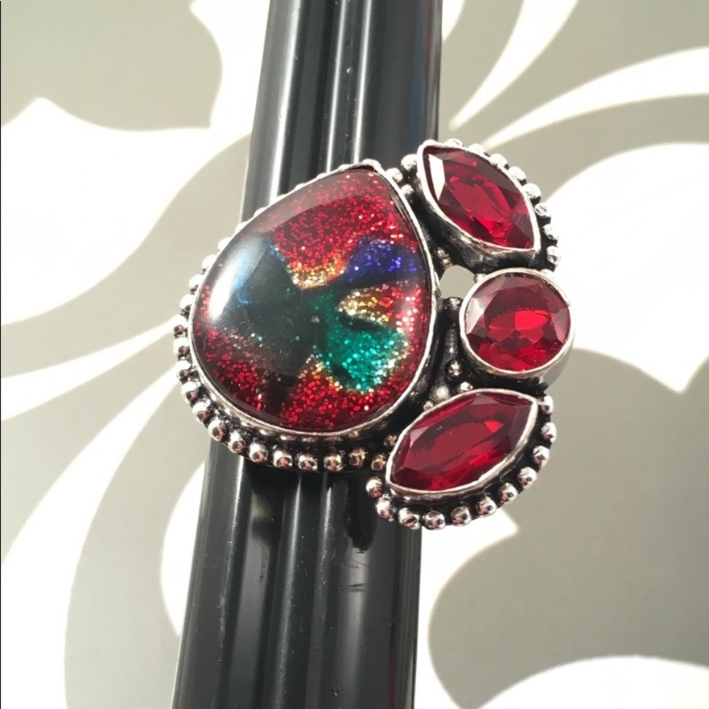 925 Red Garnett ring